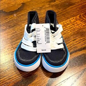 The Children's Place Blue and White High Top Sneakers Athletic Style